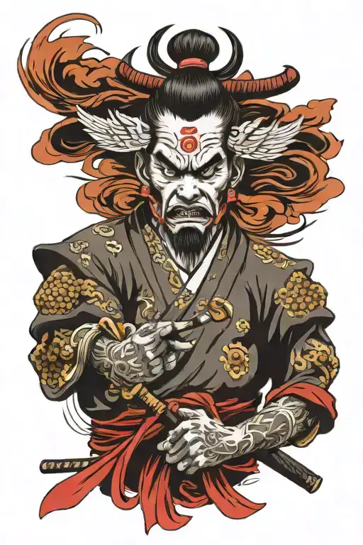 Angry Traditional Samurai