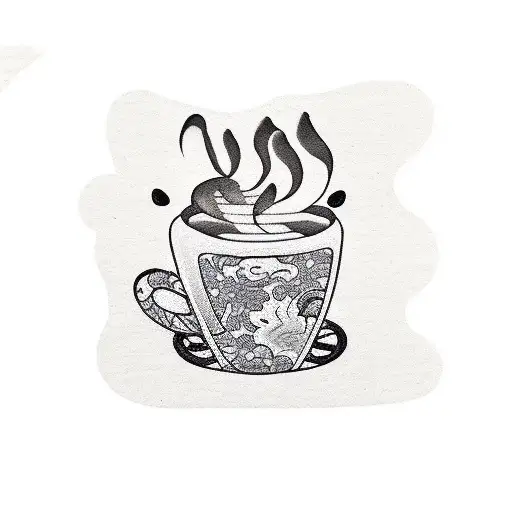 Cute Coffee Cup With A Dog Silhouette