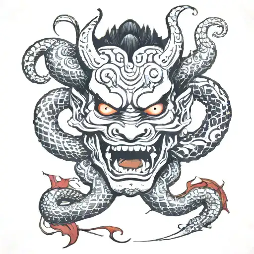 Snake Devil Cards Hannya