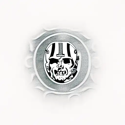 Raiders Football Logo With Pirate Girl And Dice
