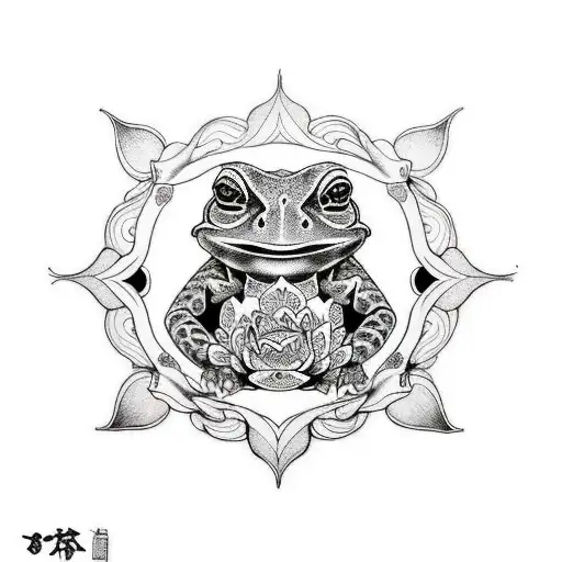 Bufo Alvarius With Lotus Flower