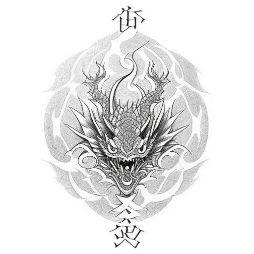 Balck And Red Dragon