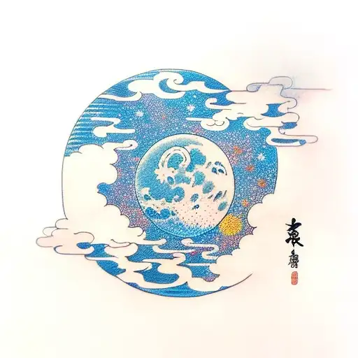Moon With Clouds Style