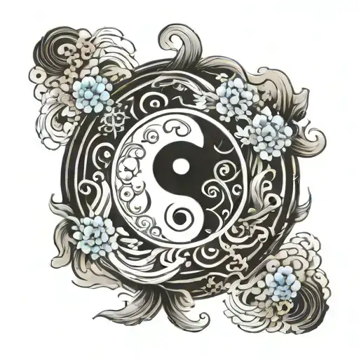 Yin Yang Symbol Surrounded