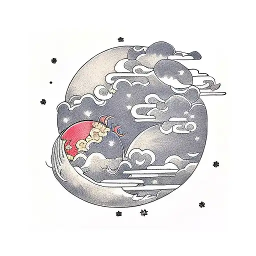 Moon With Clouds Style
