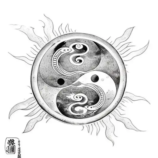 Yin And Yang Cold And Forest And Desert And Sun On The Other Side