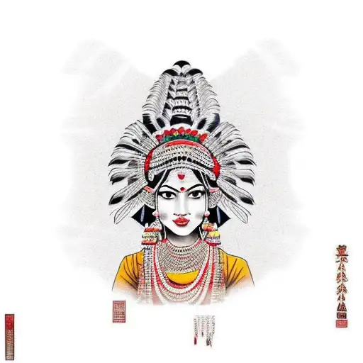 Indian Woman In A Headdress