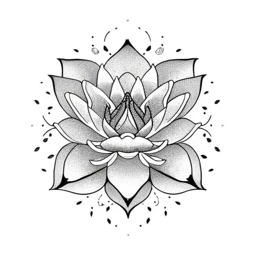 Lotus Top View Detailed Flower