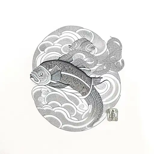 Gold Fish Swim Around A Lady