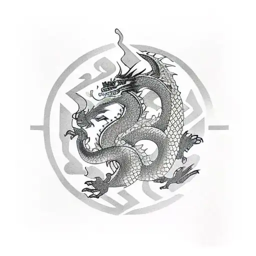 Dragon With Arabic Word For Humility