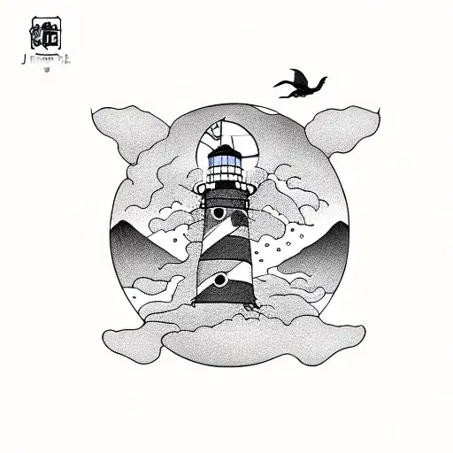 Lighthouse And Jolly Roger