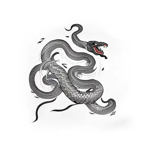 Blackout Arm Tatto With Snake