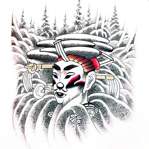 A Forest With Samurai Clowns