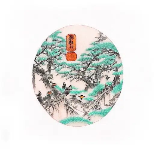 Forest With Birds With A Knight