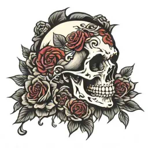 Skull With Roses