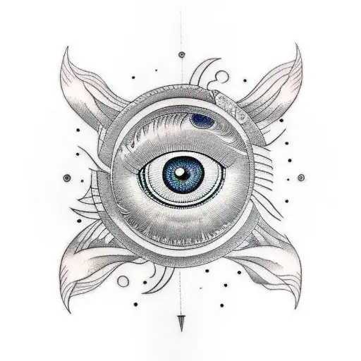 Merging Symbol Of Eye And Triangle As A