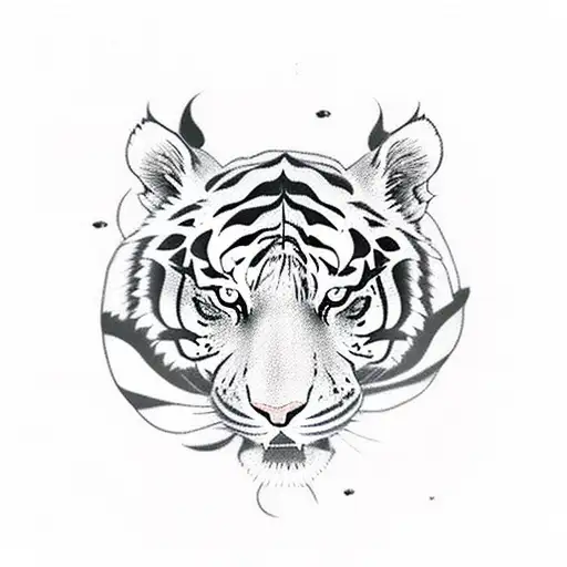 A Tiger Wearing A Jiujitsu Gi Apply A Rear Neck Choke On A Shark