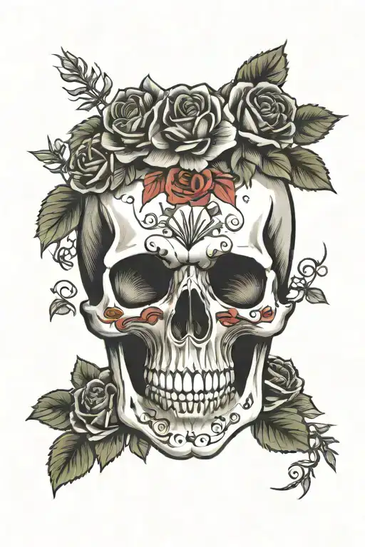 Skull With Roses
