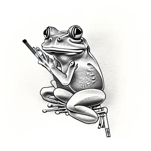 Frog Smoking A Cigarette