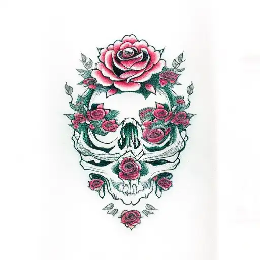Skull With Roses