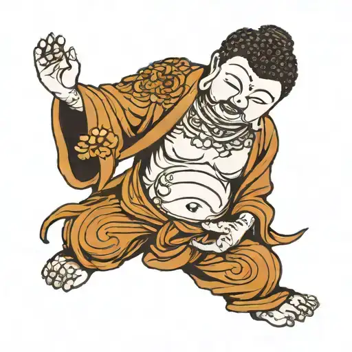 Buddha With Tattoos Standing