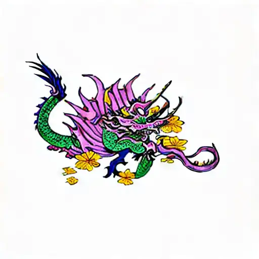Dragon In Flowers