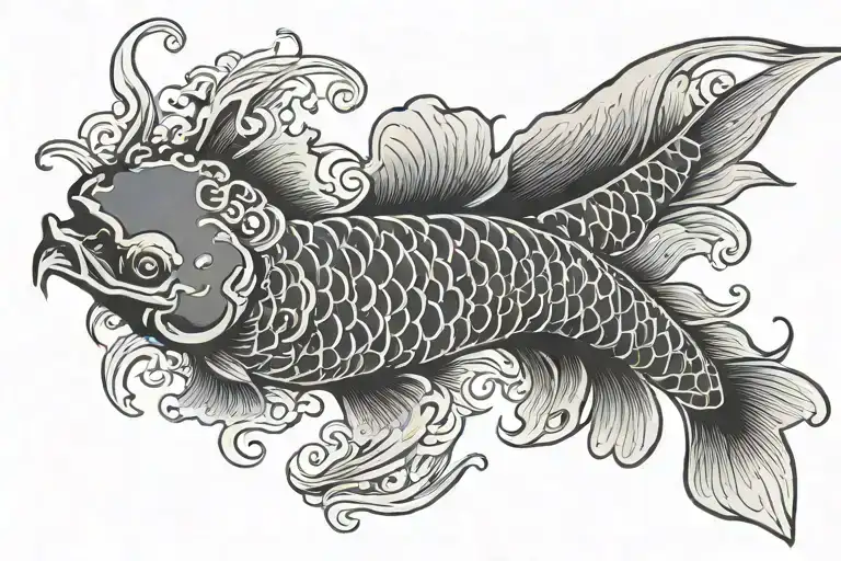 Koi Fish Turning Into Dragon