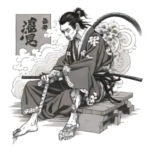 Slient Samurai Sitting Cross Legged
