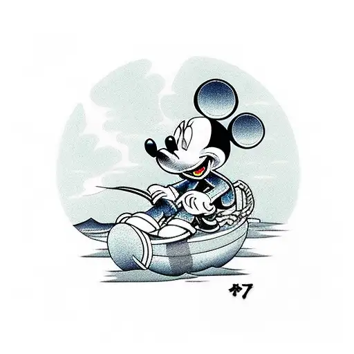 Mickey Mouse Sitting In Beach Chair