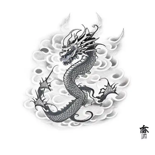 Dragon With Thunder And Fire