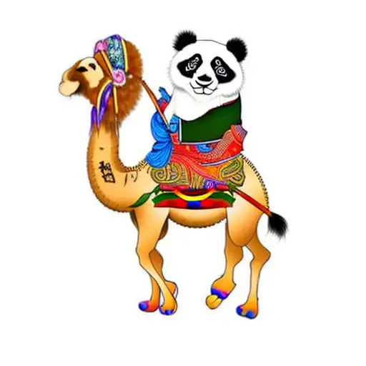 A Panda Riding A Camel