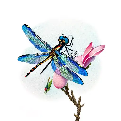 Dragonfly On Frangipani