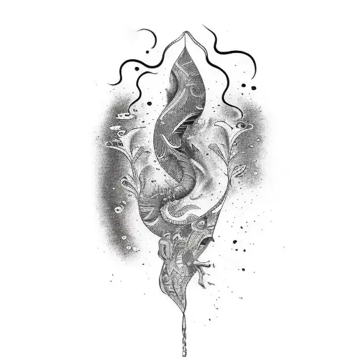 Forearm Abstract Water Minimalist Black And White