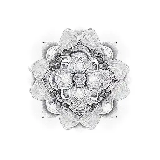 A Lambda Symbol Made Up Of Intricate Flower Patterns