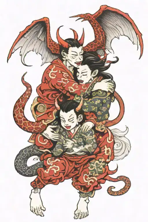 Devil And Angel Hugs