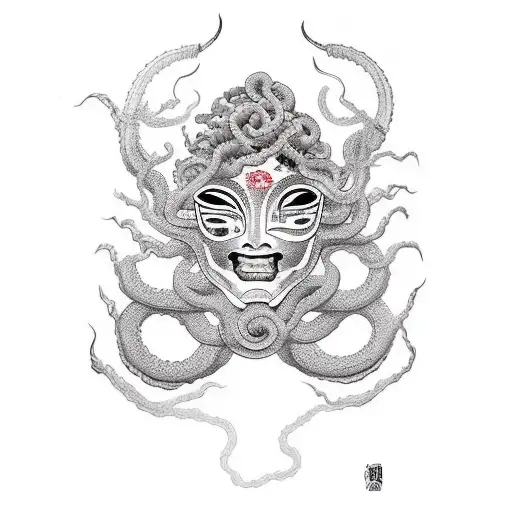 Medusa With Hanya Mask