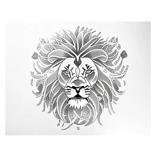 Cosmos Flowers And Lion