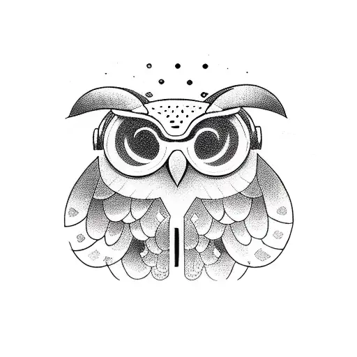 Owl With Sunglass & Headphone