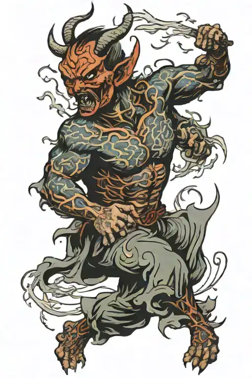 Devil Getting Struck By Lightning