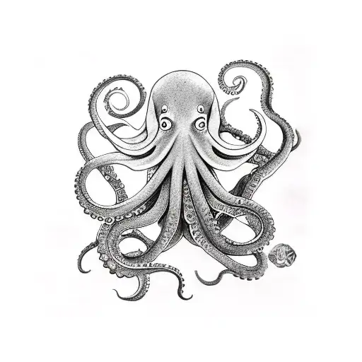 Octopus Fighting A Cachalotte