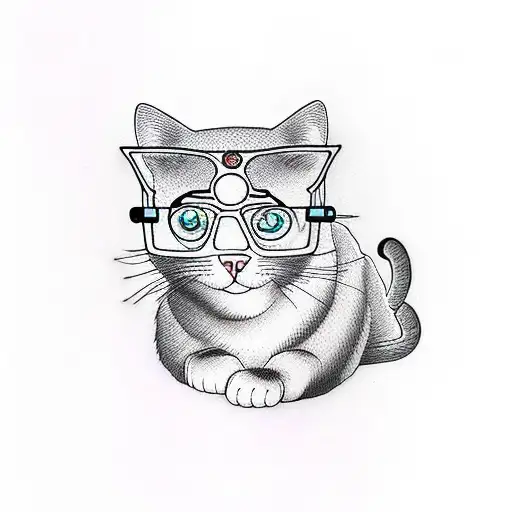A Nerdy Cat Wearing Glasses And A Lab Coat