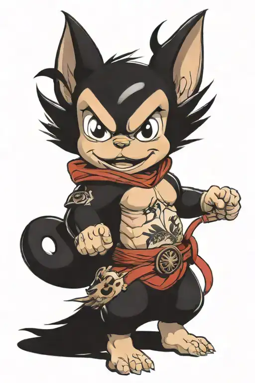 Astro Boy Fighting Black Dog Breed