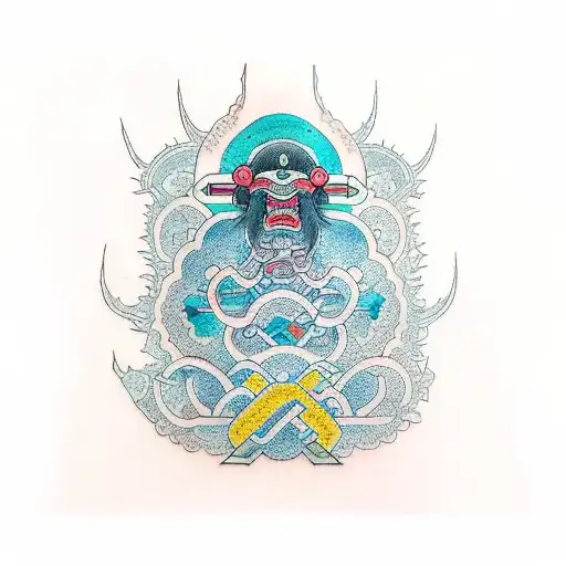 A New-school Tattoo Of A Data Scientist Analyzing A Gaming Code