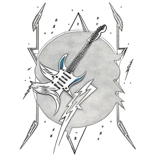 Electric Guitar With Lightning Bolts
