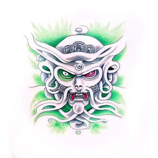 Chest Medusa With Green Eyes