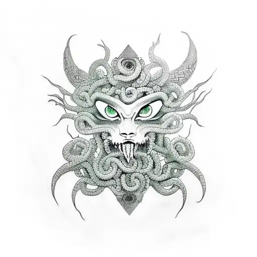 Medusa With Green Eyes