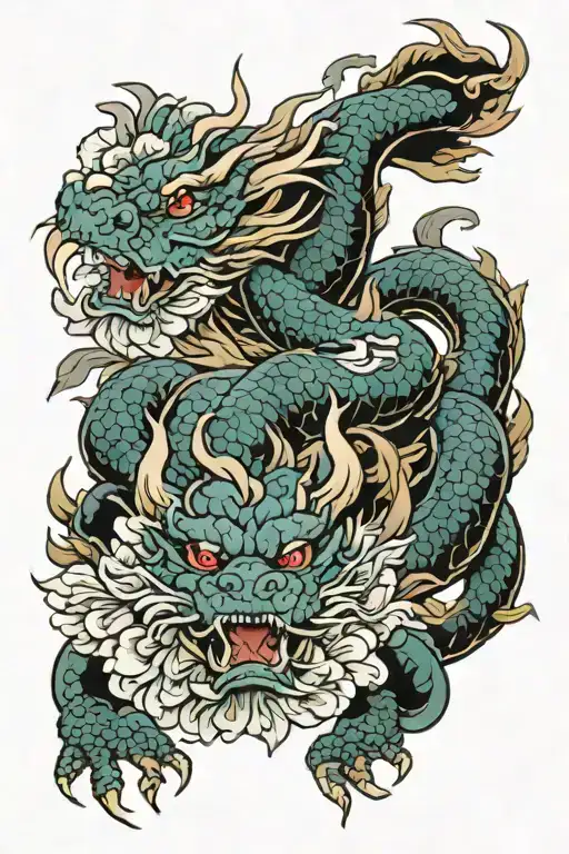 Peonies Dragon
