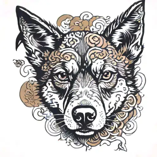 Red Heeler Dog Face Brown Eyes