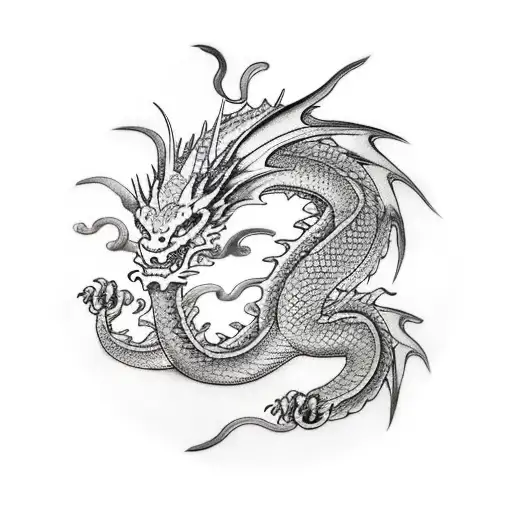 Dragon Wrapped Around The Name Islas