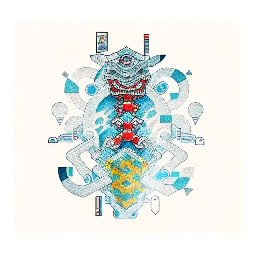 A New-school Tattoo Of A Data Scientist Analyzing A Gaming Code